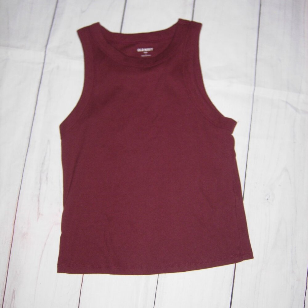 Old Navy Burgundy Snug Ribbed Tank Top L